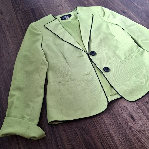 NWT Evan Picone Black Label Green Blazer Size 4 Formal Preppy Office - Picture 4 of 7